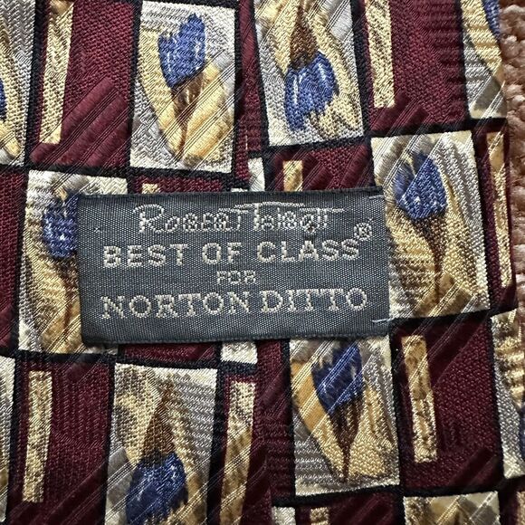 Robert Talbott Best Of Class Norton Ditto Silk Necktie Geometric Made In USA - Picture 2 of 5